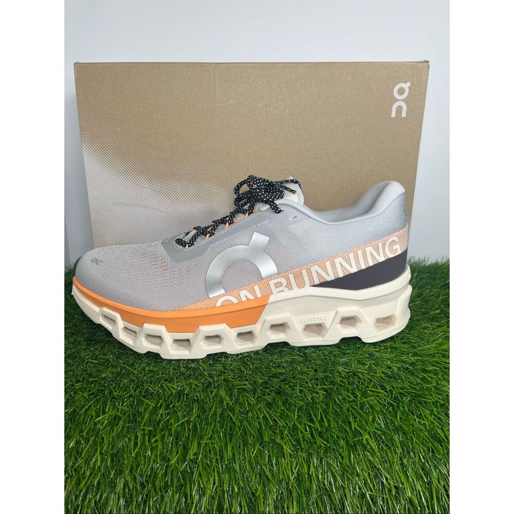 On Running Cloudmonster Gray Orange Running Shoes Men’s Size 10.5 NEW w/ Box